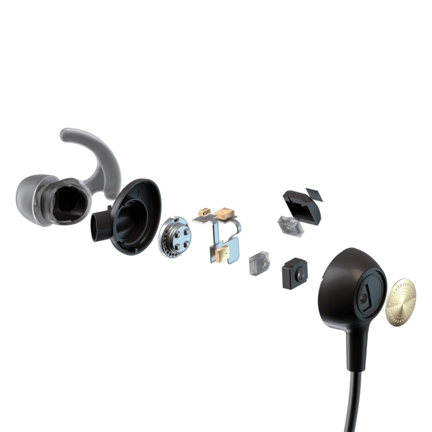 Exploded view of the Kite 2 Smart Personal Sound Amplifier earpiece